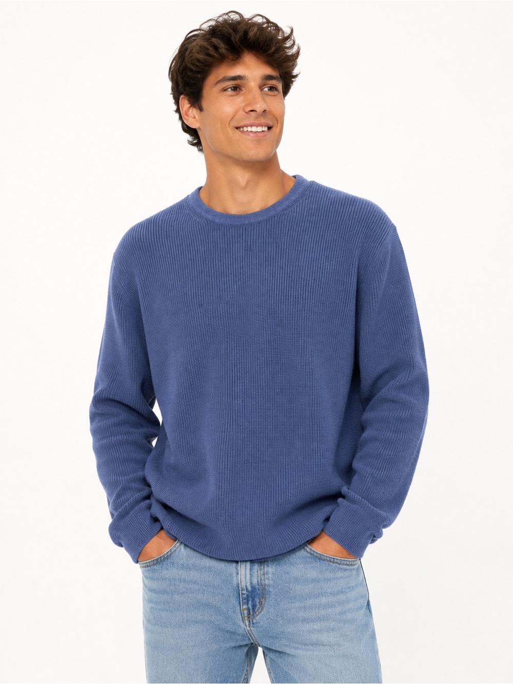J.Crew Factory Men’s XL Blue 100% Cotton Crewneck Sweater EUC